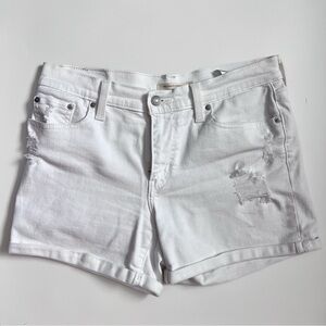 Levi White Distressed Denim Shorts Size 29